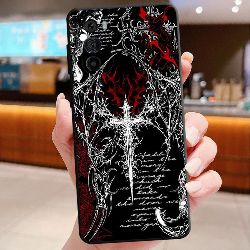 Phone Case For Motorola Edge 60 50 40 Pro 60 50 40 30 Ultra Neo Fusion Moto G Stylus G Gothic Cyber Sigil Cross