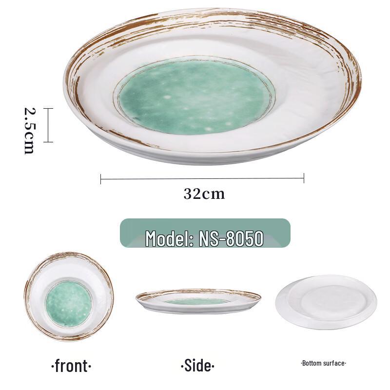 Retro Japanese Melamine Dinner Plates (10-pack)