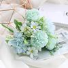 Single Stem Silk Rose Bouquet with Plastic Handle for Wedding Decoration