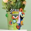 Face Planter Decorative Plant Pots 15cm Bonsai Holder Art Resin Home Decoration Plant Container For Indoor Garden Patio