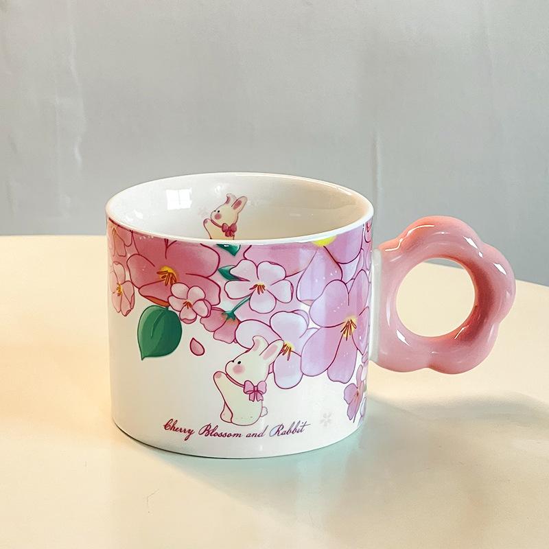 Creative Ceramic Cup High Value Home Cute Couple Coffee Cup Saucer Gift Souvenir