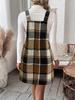 Women's Casual Plaid Overall Dress with Pockets