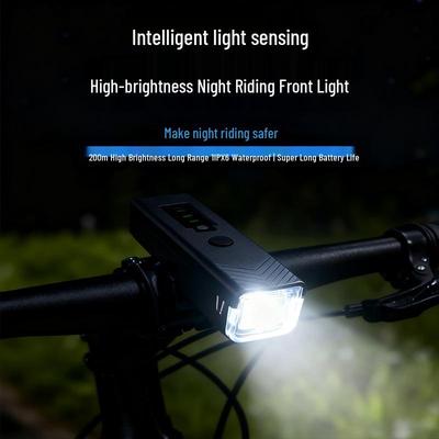 High-Brightness Bicycle Light with Type-C Charging & Power Display for Night Riding