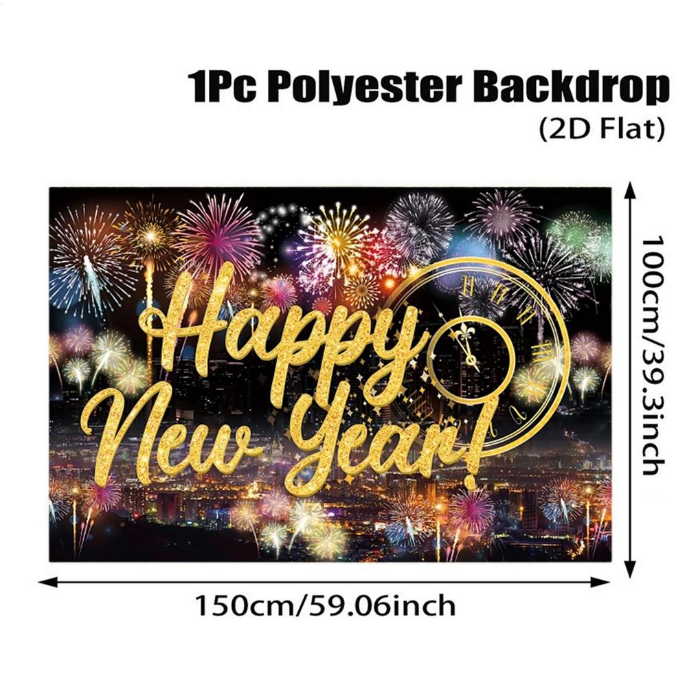 2026 Happy New Year Banner Large Fabric Backdrop Wall Decor Sign Vintage Party Supplies for Home School Photo Booth Background