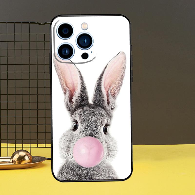 Süße Hase Kaninchen Fall für iPhone 15 14 13 12 11 Pro Max X XR XS 7 8 Plus SE 2022 12 13 Mini Stoßstange Abdeckung