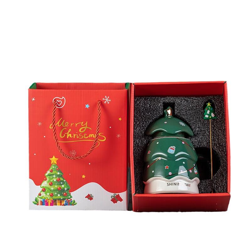 Керамическая кружка AQ Christmas с ложкой, подарочный набор Christmas Mug + Spoon