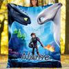 Customizable Toothless Throw Blanket – Personalized Name, All-Season Cozy Snug Blanket, Machine Washable, Personalized Blanket