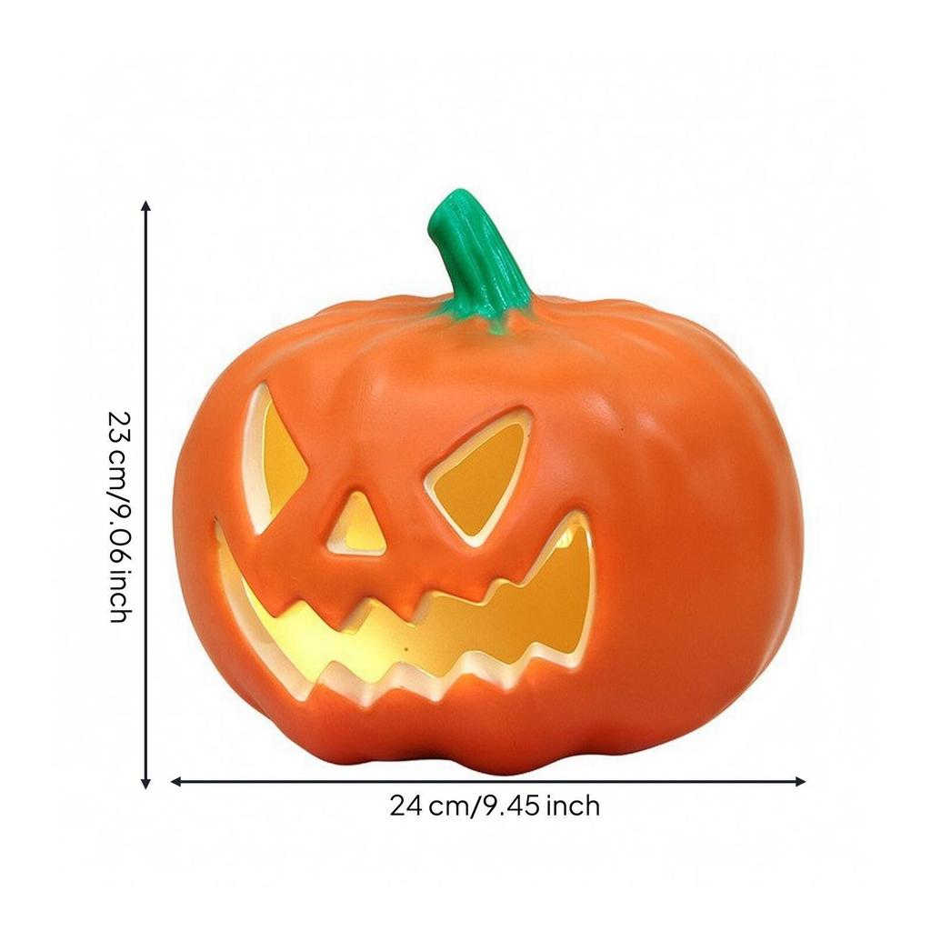 Halloween Pumpkin Lamp Orange Operated Light Decorative PVC JackO'Lantern for