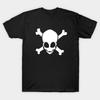 Men Black Print T-shirt Alien Crossbones No-Cut Transfer Paper Print Cotton Tshirt