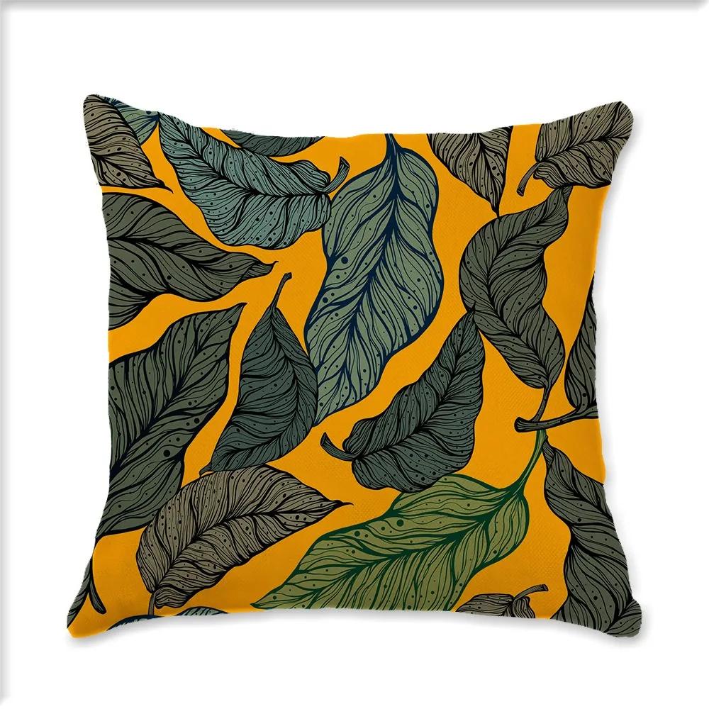 Vintage Plant Flower Style Single Side Digital Printing Bohemian Pillowcase Car Sofa Cushion Suite Bedroom Bedside Decoration