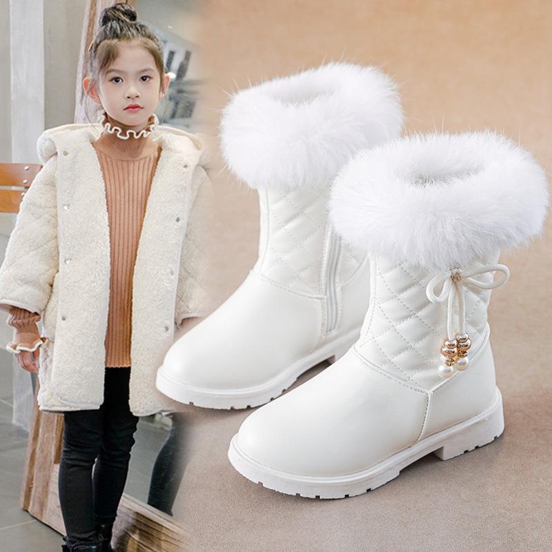 Botas Women Winter Boot 2024New Medium Large  Fashion Girl Shoessweet Princess Boots Thickened Warm Cotton Boot Child Snow Boot