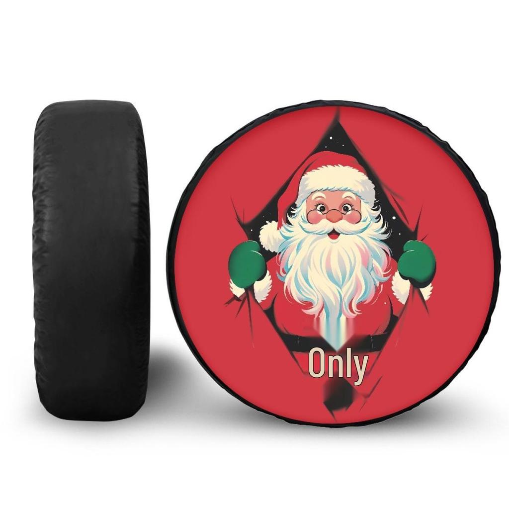 Copriruota di scorta in pelle PU personalizzabile in stile natalizio per Jeep Wrangler - Protezione antipolvere