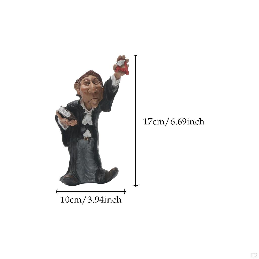 Statue d'Avocat Figurine Décorative Sculpture Cadeau de Pendaison de Crémaillère Ornement en Résine Réaliste Avocat