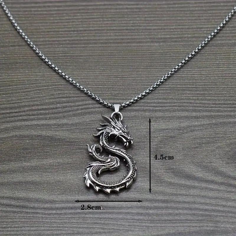 Chinese Dragon Pendant Necklace, 2024 Year of The Dragon Zodiac Jewelry