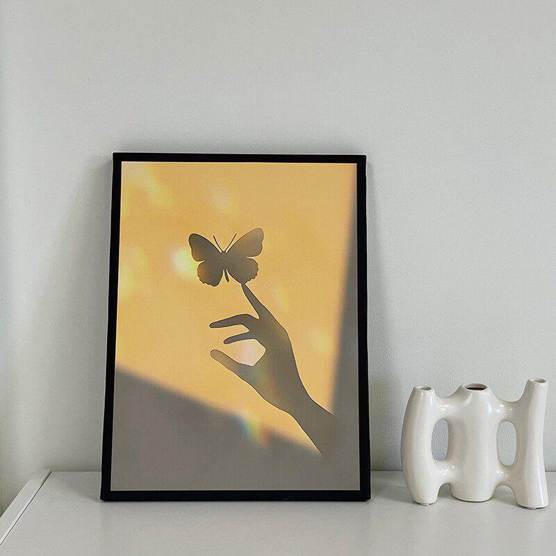 Pintura Decorativa para Sala de Estar - Luz y Sombra: Serie de Curación Floral Fresca, Arte de Pared de Gama Alta de Nicho, Cálido y Artístico