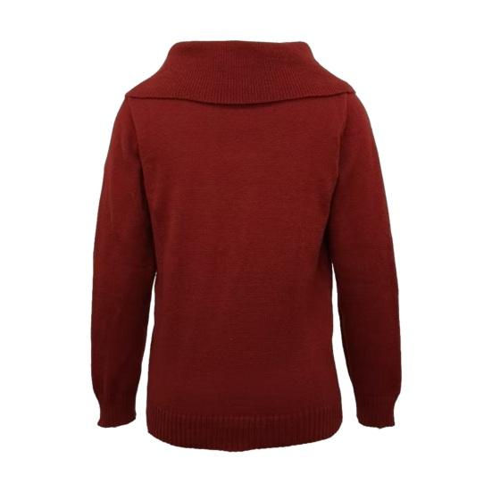 Tops de Punto para Mujer Solapa Grande Manga Larga Color Sólido Suéter Suave Elástico Ropa de Punto Casual Trabajo Fiesta Cita