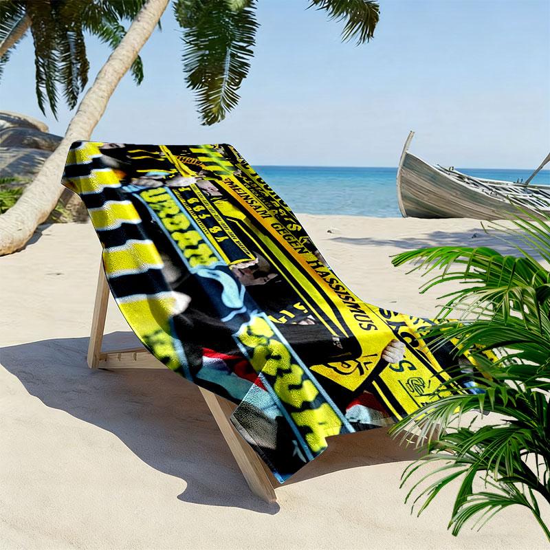 YB Print Beach Towel, Large Soft Quick Dry Towel for Beach Camping Swimming