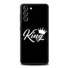 Couple Style Cartoon Crown king Queen Phone Case For Samsung Galaxy S24 S23 S22 S20 Ultra S21 FE 5G S10 S9 Plus S10E S8 Cover