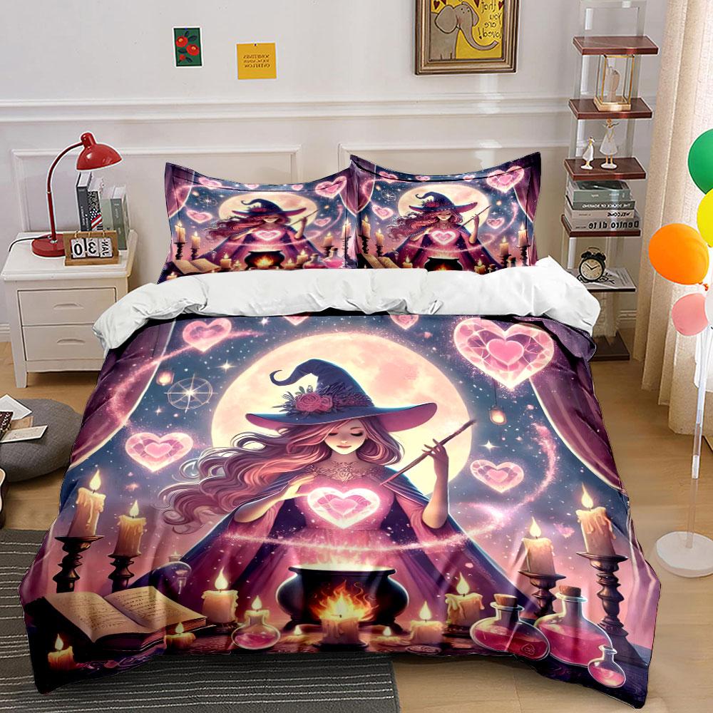 Magical Witchcraft Ritual Setup Kid'S And Adults' Bedroom Decor, Exquisite Three-Piece Bedding Set Gift