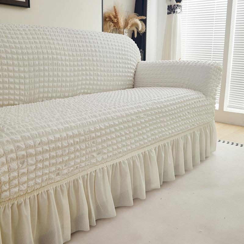 1Pc Printed Skirt Sofa Cover, Elastic, Anti-Slip. Simple, Modern, All-Season, Dust & Cat-Proof. Retractable, Washable, Durable.