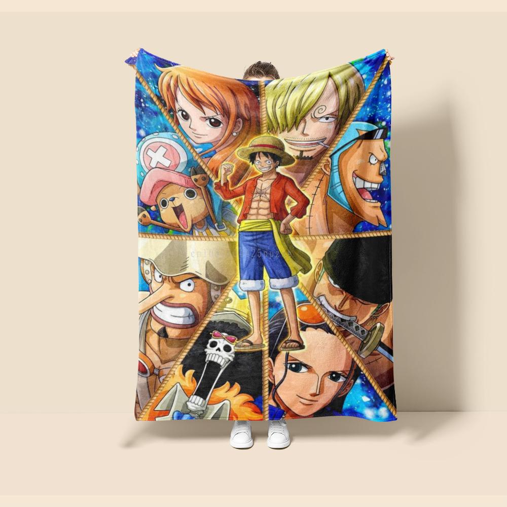Flannel Thin Blanket. One Piece Anime Four Season Blanket.for Sofa,bed,living Rooms,travel Picnic Office Children Gifts