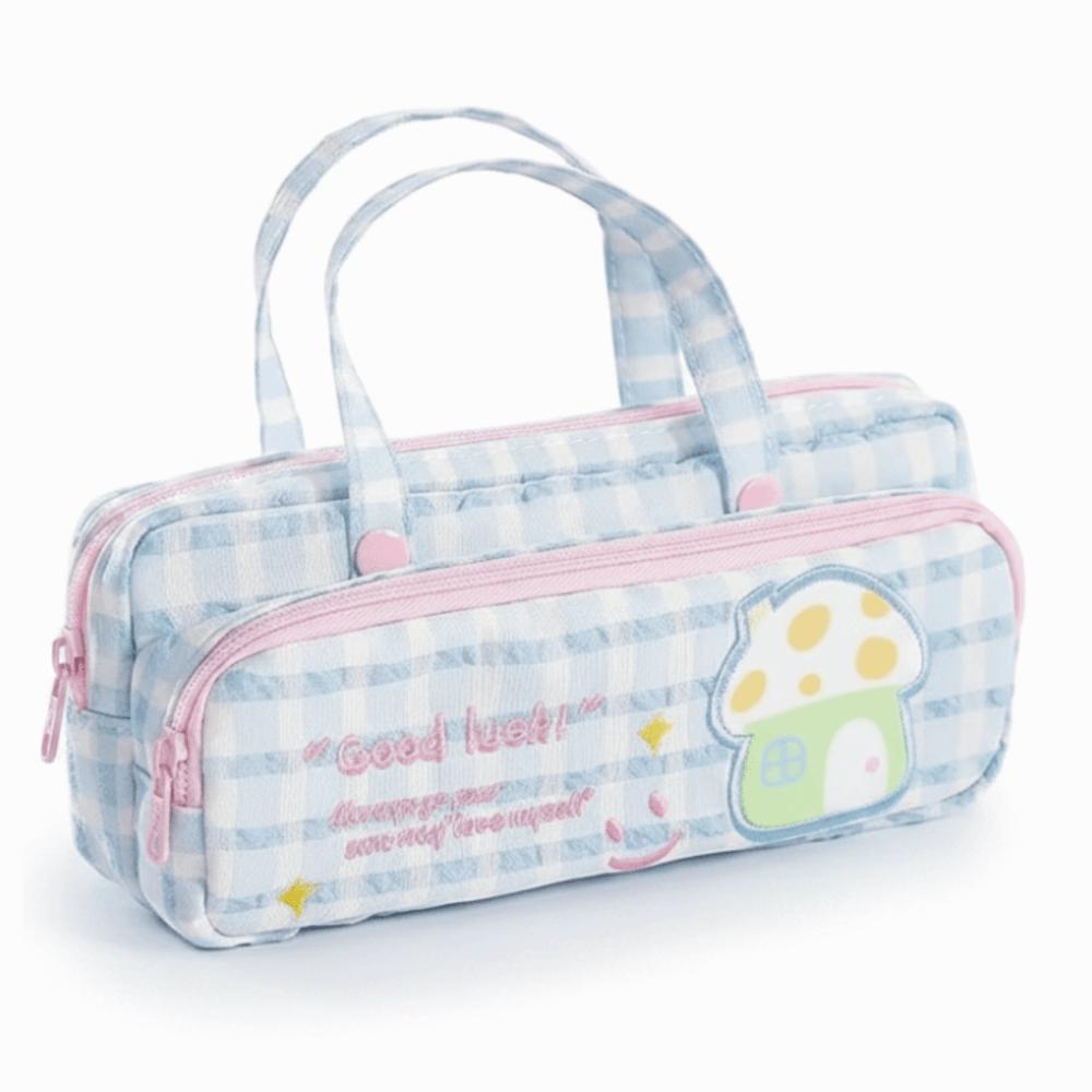 Large Capacity Pencil Case Plaid Stationery Bag Sweet Style Pen Bag  Students