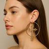 Korean Metal Cross Earrings Accessories Punk Jewelry Hoop Earrings Bling Crystal Fashion Earring for Women