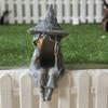 Halloween Resin Witch Solar Garden Light With Decorative Sculpture For Holiday Outdoor Decor