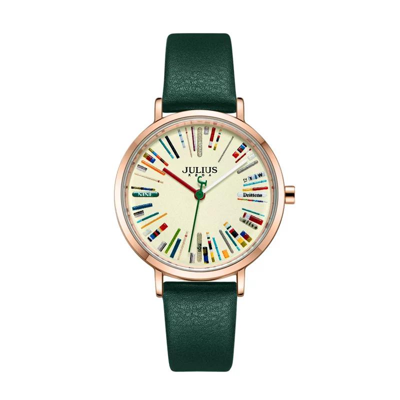 South Korea's New Product Creative Color Palette Watch with Leather Strap, Quartz, College Style, Waterproof Student Watch, Ultra-Thin Watch