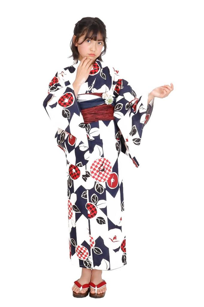 Kimono Hiroba Yu Yukata Sizes and Includes Heko Obi Perfect for Junior and High School Suitable for Shorter Retro Unique and Elegant Model Women's