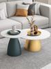 Light Luxury Rock Board Coffee Table Creative Living Room Furniture Sofa Round Side Table Nordic Small Apartment Round Table