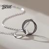 Mobius Band Circles Necklace Intertwined Rings Couple Strip Men Women