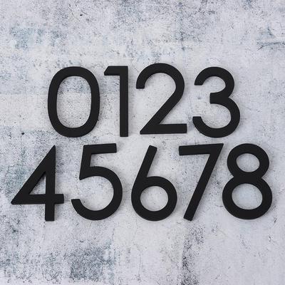 6" Floating House Number Modern House Numbers Garden Door Number with Nail Kit Black 911 Visibility Signage Mailbox Decor