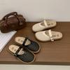 Hollow Mesh Breathable Flat Bottom Bag Head Half Slippers Women's Spring and Summer New Retro Casual Mary Jane Sandals