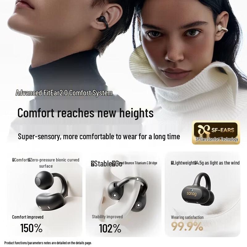 SANAG Z50 Ultra Open-Ear Clip Bluetooth Headphones