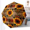 1pc Sunflower Pattern Automatic Folding Umbrella, Heavy-Duty 8-Rib Construction, Perfect for Everyday Yy251114116