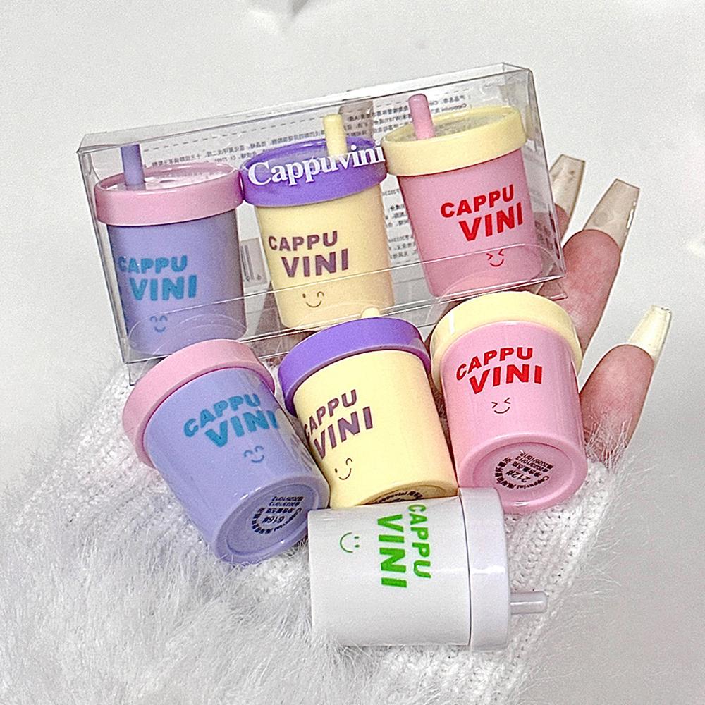 CAPPUVINI Milk Tea Cup Solid Lip Gloss Autumn And Winter Moisturizing Lip Gloss Set