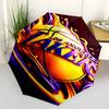 Los Angeles Lakers logo Print Automatic Umbrella, 8 Rib Iron Frame, Plastic Handle, Suitable for Outdoor Travel &Daily , Ideal Gift