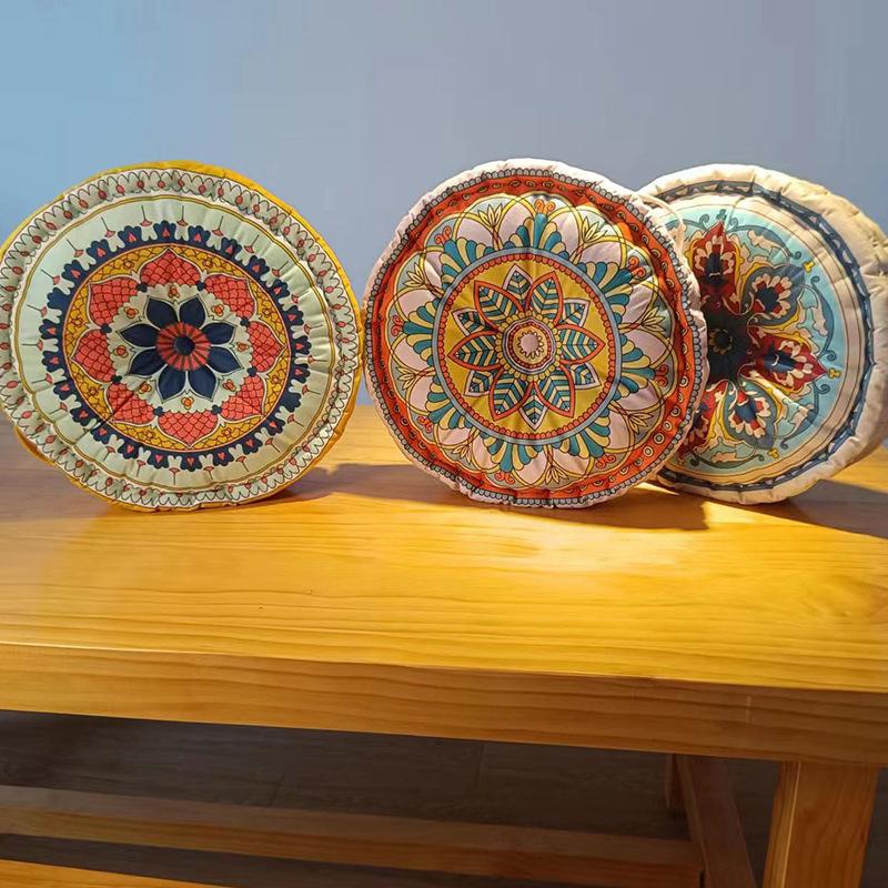 NEW Meditation Seat Cushion Office Dormitory Retro Ethnic Style Floor Mat Cotton Linen Seat Cushion Decor Round Chair Cushion
