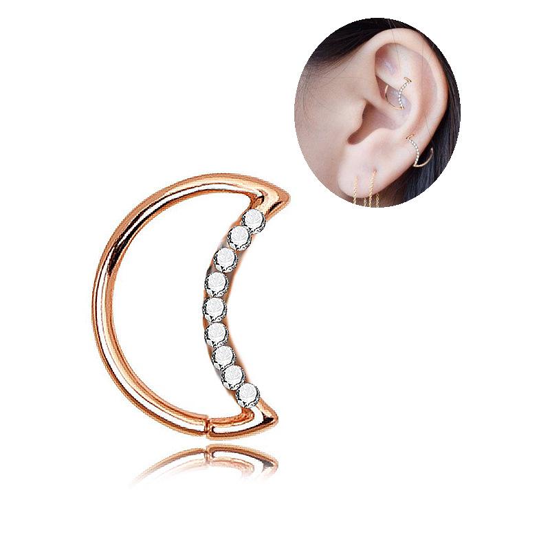 

1 шт. новое медное кольцо для пирсинга в носу, пряжка для носа, циркон, лунное кольцо в носу, серьги, ювелирные изделия для пирсинга 1pcs