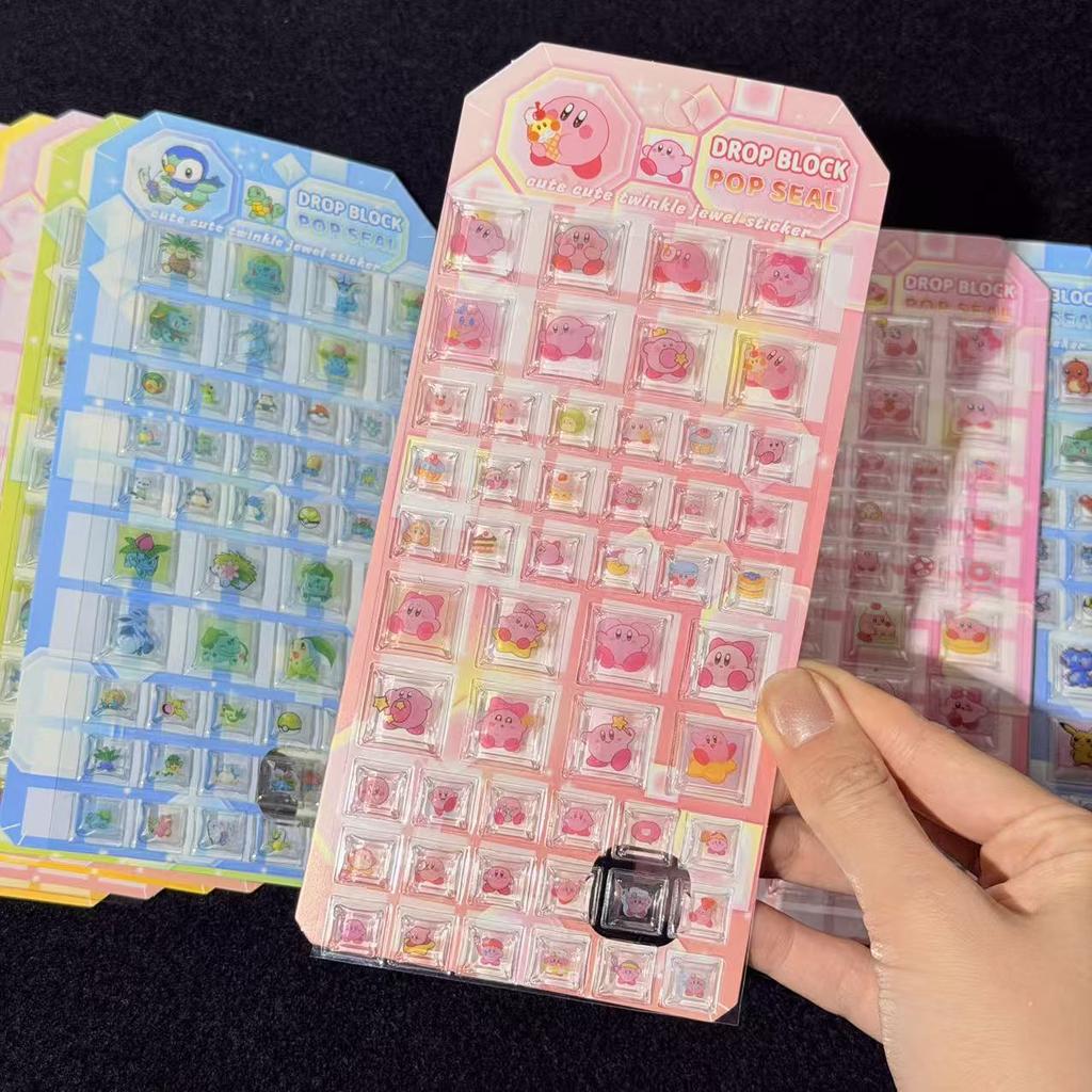 Pokmon 3D Cube  Stickers Pikachu Fat Ding Cute Cartoon Account Stickers Children'S Diy Decorative Stickers