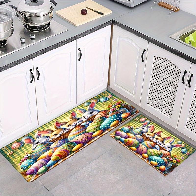Roztomilý králík velikonoční měkký kuchyňský kobereček proti únavě kuchyňský kobereček voděodolný protiskluzový kobereček sada koberečků na noční stolek savý koberec do kuchyně