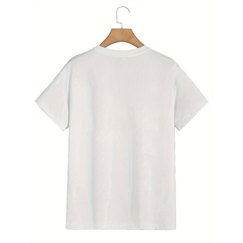 Men'S Casual Crew Neck T-Shirt with Print, Lightweight Fabric, Perfect for Summer Outdoor Adventures and Fashion Enthusiasts, Summer Casual Wear