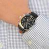 Fossil Montre Chronographe Wakefield Cadran Noir Bracelet Cuir Noir pour Homme - CH2953