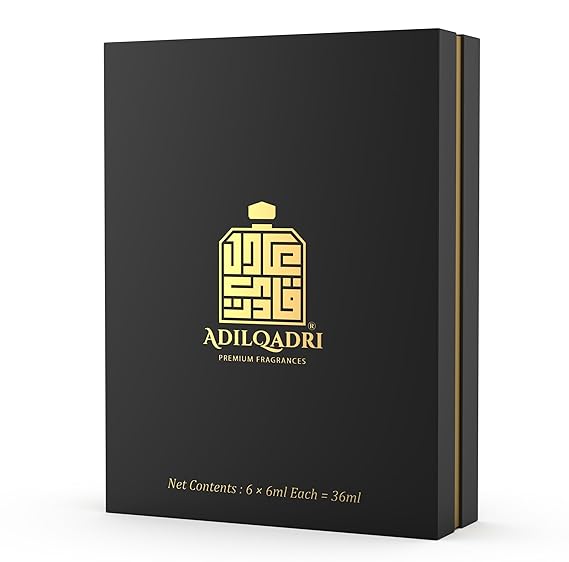 Adilqadri Assortert Luksus Alkoholfri Langvarig Roll-On Attar Parfyme Gaveeske For Unisex (5,5 ml hver)