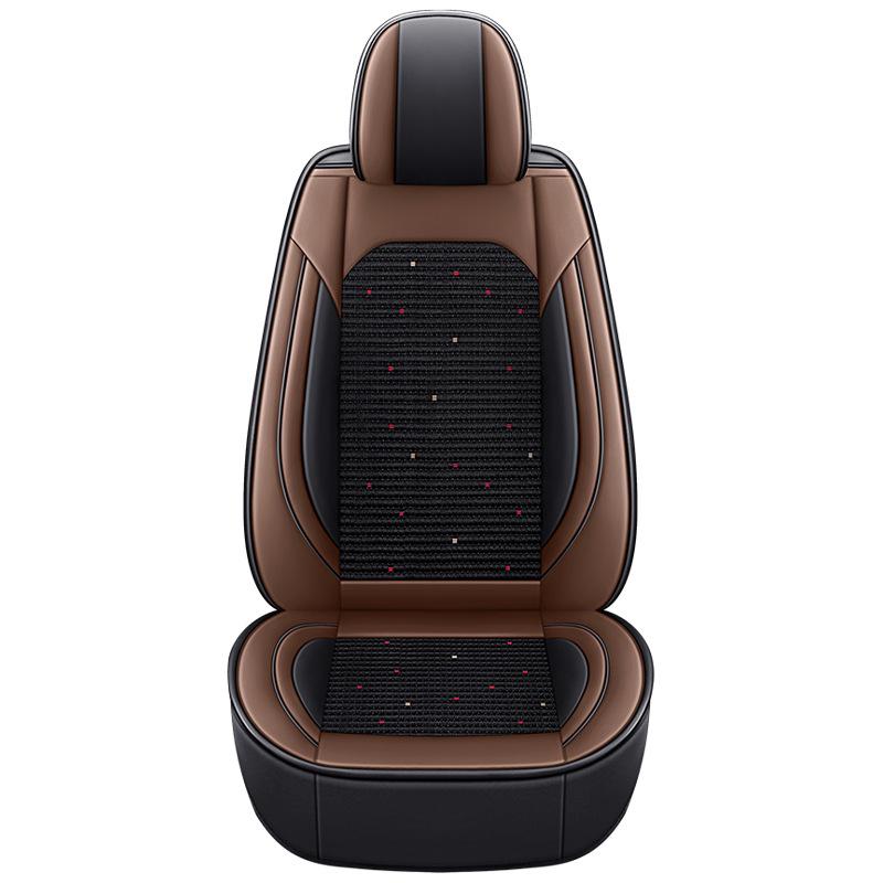 Universal Four-Season Leather & Ice Silk Car Seat Cover Cushion for All Models