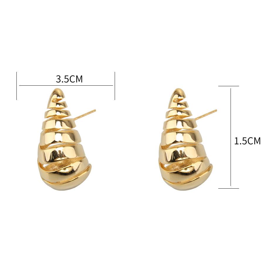 Gold Teardrop Stud Earrings: Unique High-End European and American Design