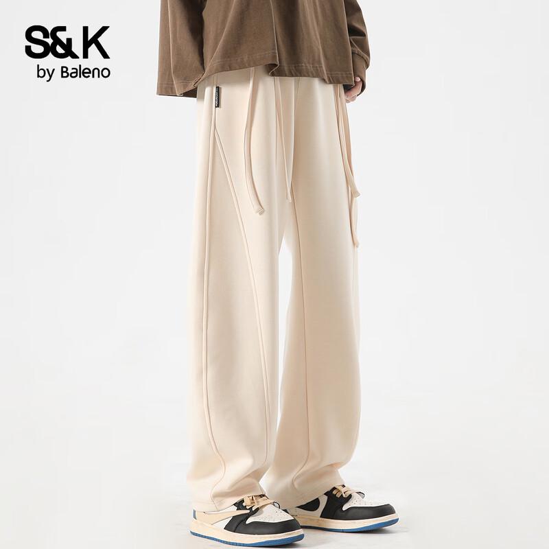 Baleno S&K Men's Loose Straight Leg Drawstring Casual Pants