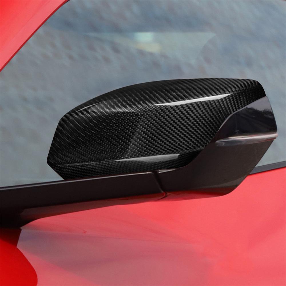 1 Pair Rear View Mirror Covers Carbon Fiber For Chevrolet Corvette C8 2020-2022