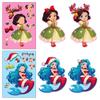 6 Mermaid Princess Christmas Theme Face Changing Stickers Diy Expression Accessories Changing Graffiti Stickers